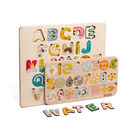 Wooden Shape/ Number/ Alphabet Puzzle Developmental Toys For Baby Toddlers