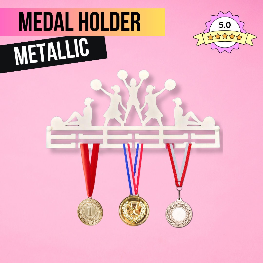 thumbnail interactive-video image 1 of Metal Medal Holder Cheerleaders Athlete Medals Hanger Medal Rack Frame Cheerleading Awards Ribbon Wall Mount Tiered Award Over 60 Sport Race Runner 1 of 10