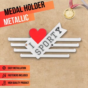 Personalized Medal Holder, Sports Medal Display Rack, Wall Mounted Medal Hanger, Gift for Athlete, Trophy Holder