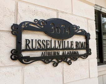 Metal Address Plaque, Custom House Number Sign, Personalized Street Marker