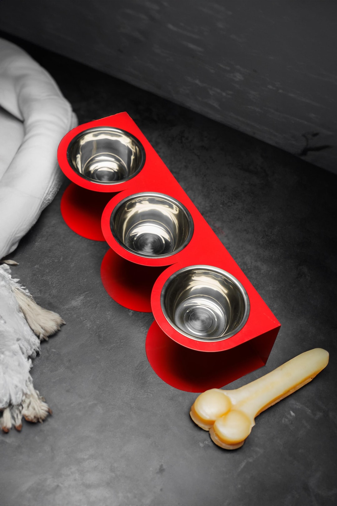 Image result for Metal Dog Food and Water Bowls Stand, Elevated Pet Feeder, Dog Gift Set ...
