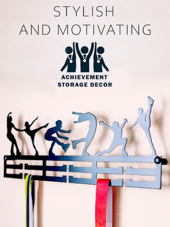 Porta Medaglie Da Parete SUPERDANT - 2 File Con 8 Ganci, Ferro Nero, Per Atleti - Foto 11