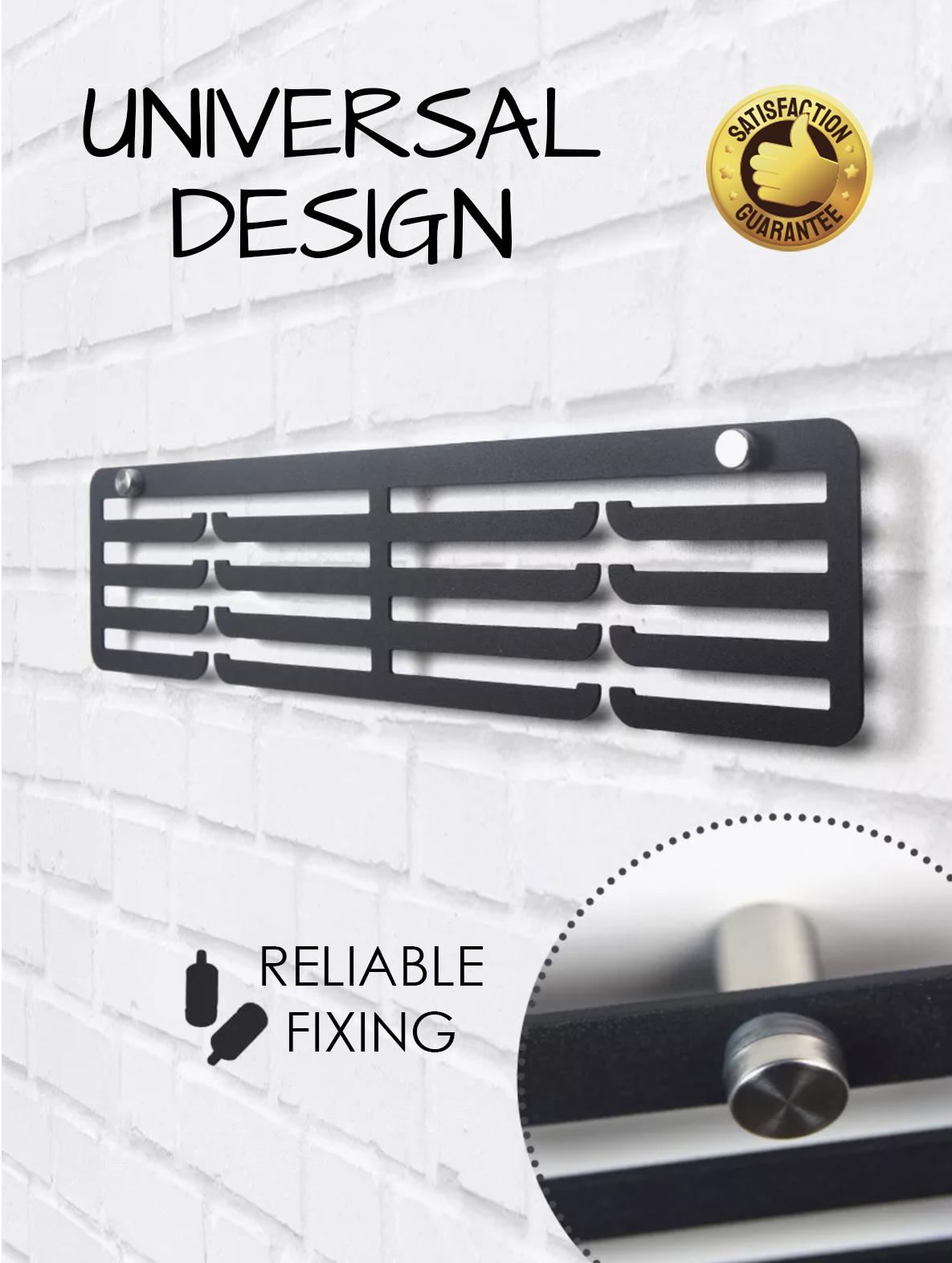 Espositore Da Parete Per Medaglie In Acrilico – 30x10x9,5 Cm Con Gancio A Due Strati Per 50 Medaglie, Ideale Per Trofei E Gare – Montaggio Facile E Design Minimalista