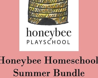 Honeybee Homeschool: Summer Bundle. Seasonal preschool curriculum for home learning, art, music, nature, play.