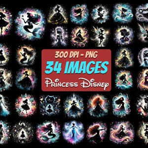 34 Ontwerpen Prinses Kleurrijke Bundel Png, Prinses Personages Clipart, Tekenfilms Png, Prinses Bundel Png, Prinses Png, Commercieel Gebruik
