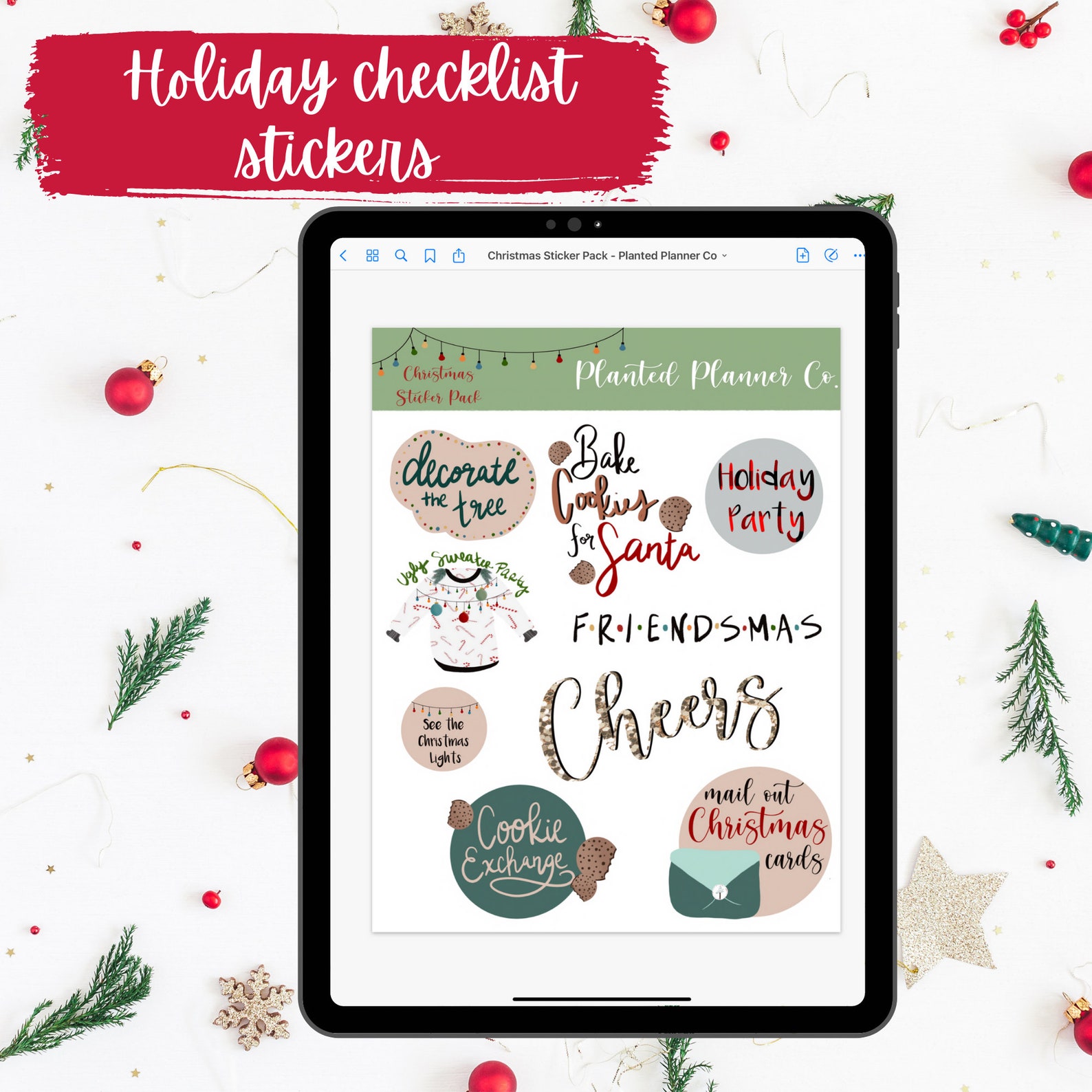 Digital Christmas Sticker Pack PreCropped goodnotes File Etsy
