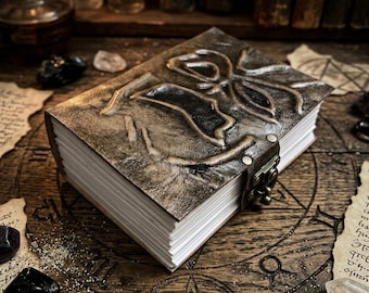Deckle Edge Rustic Paper Vintage leather journal Unlined book of shadows grimoire junk fantastic gifts antique scrapbook dnd spell book