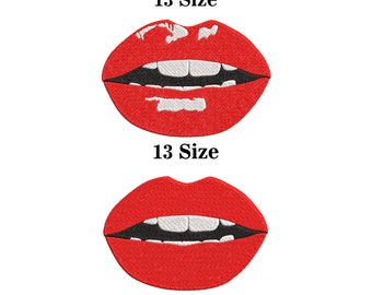 Lips Pack of 2 - Machine Embroidery Design, Embroidery Design, Machine Embroidery, Embroidery Patterns, Embroidery Files, Instant Download