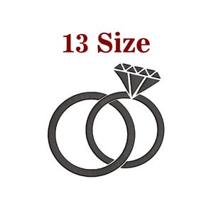 結婚指輪 - 機械刺繍デザイン、刺繍デザイン、機械刺繍、刺繍パターン、刺繍ファイル、即時ダウンロード