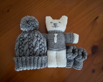 Hand knitted baby gift