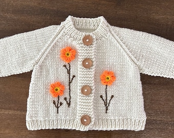 Hand knitted cardigans, size 6 months