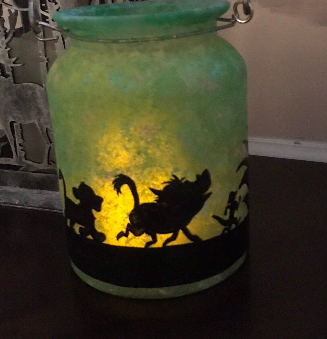 Custom silhouette LED candle jars Etsy
