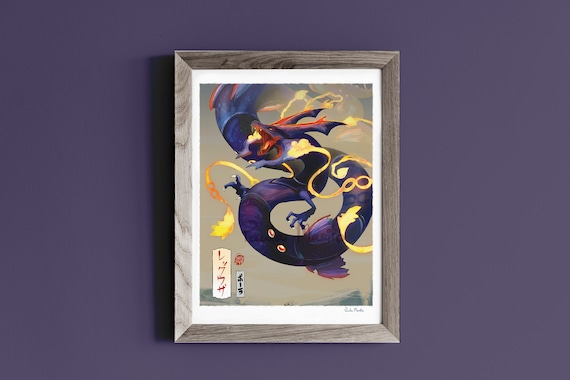 Delta Stream Shiny Rayquaza Pokemon Print Poster Pokemon 