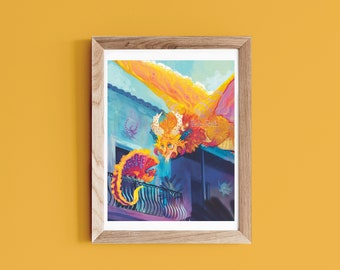 Vejigante Dragon Print | Puerto Rico | Boricua | Folklore | San Juan | Decor | Poster | Wall Art | *FREE US SHIPPING*