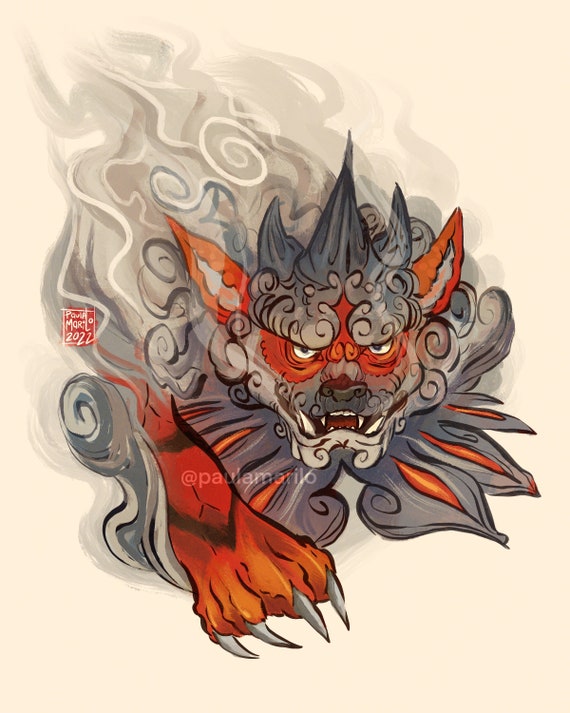 Hisuian Arcanine Pokemon Print Poster Smoke Stone Lion - Etsy Australia