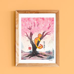 桜吹雪ヒトカゲポケモンプリント | ポスター | ポケモン | 装飾 | 浮世絵 | ウォールアート | 桜 | アニメ | pkm | *米国送料無料*