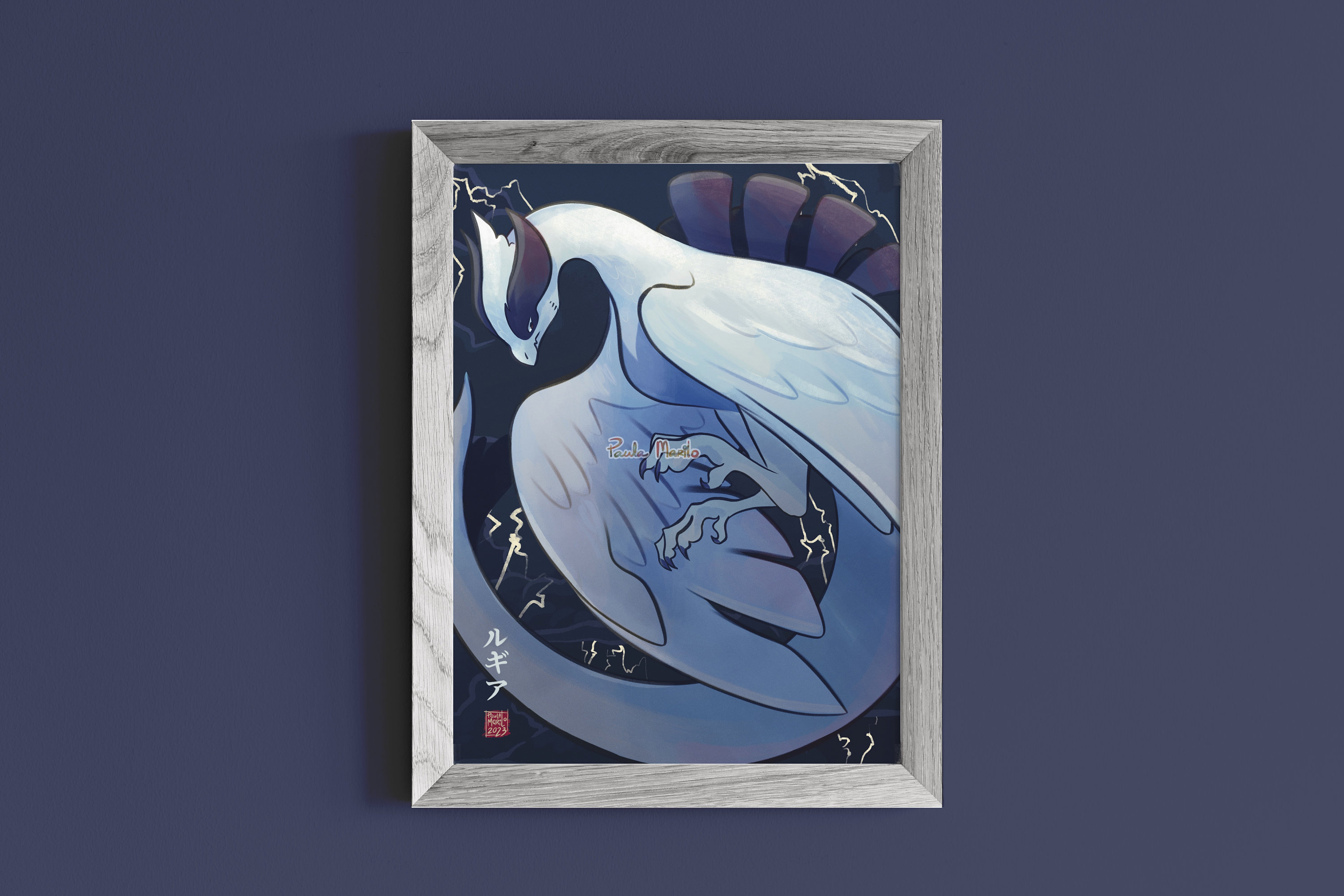 Download A majestic Lugia in its ocean home Wallpaper