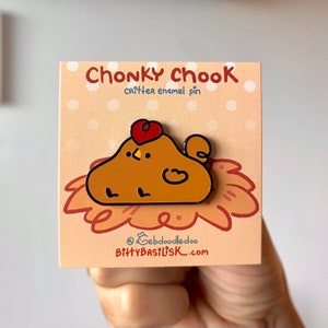 Chonky Chook Chicken Hard Enamel Pin, Lapel Pin, Cottagecore, Derpy, Totebag, Accessory, Farm, Back to School