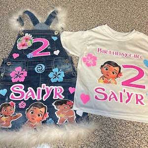 Custom Moana Birthday Outfit: Personalized Overalls Set