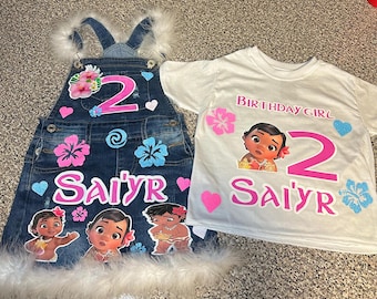 Custom Moana Birthday Outfit: Personalized Overalls Set