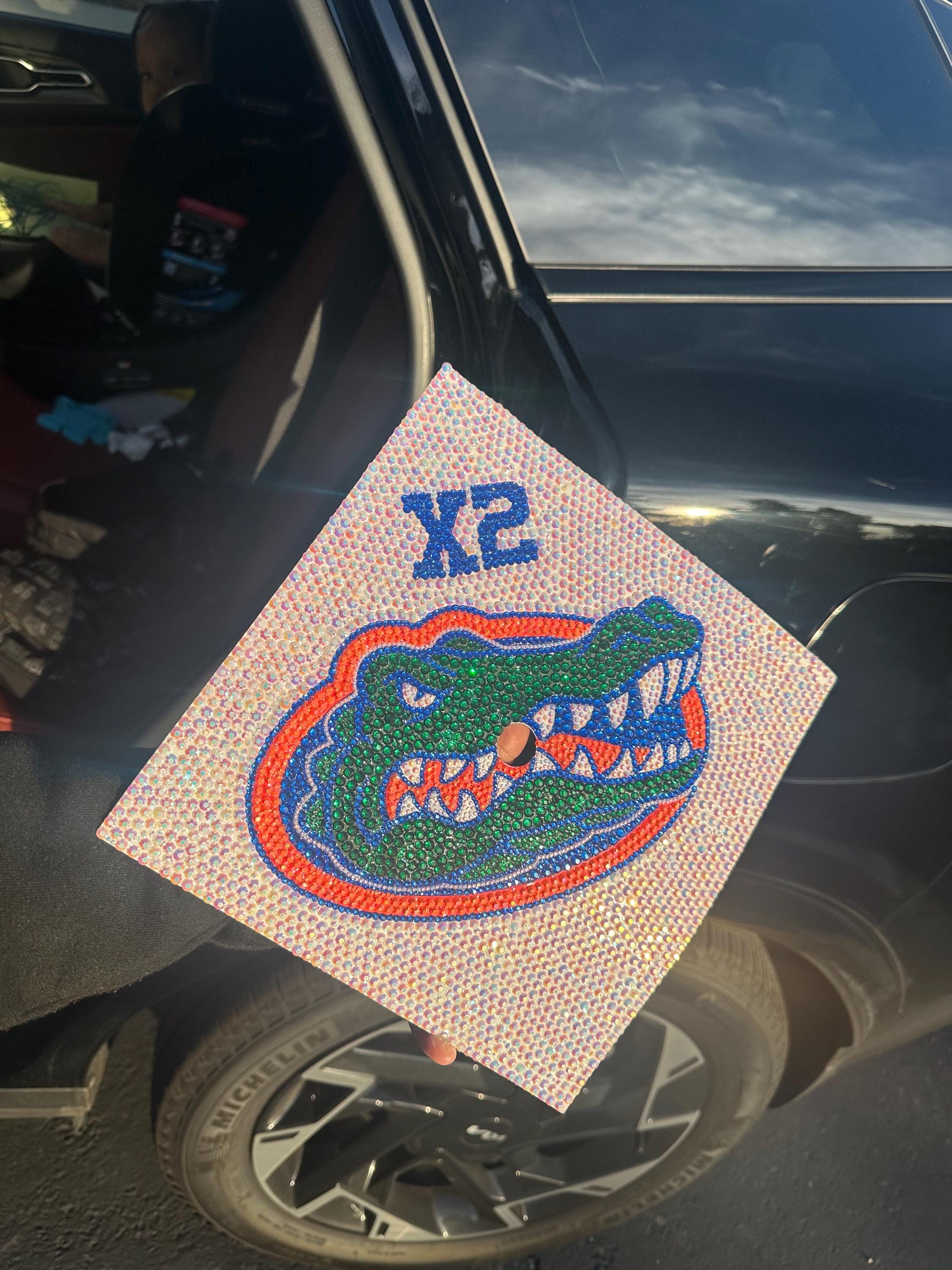 Florida Gators Beanie Orange design with logo,‎ diamond colored rhinestones Gators Bling Hat - Etsy main image 2