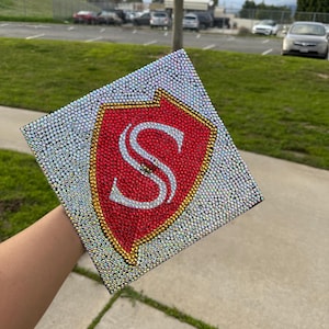 Stanislaus Bedazzled Grad Cap | Bling Grad Cap | Grad Cap | Grad Topper | Cap Topper