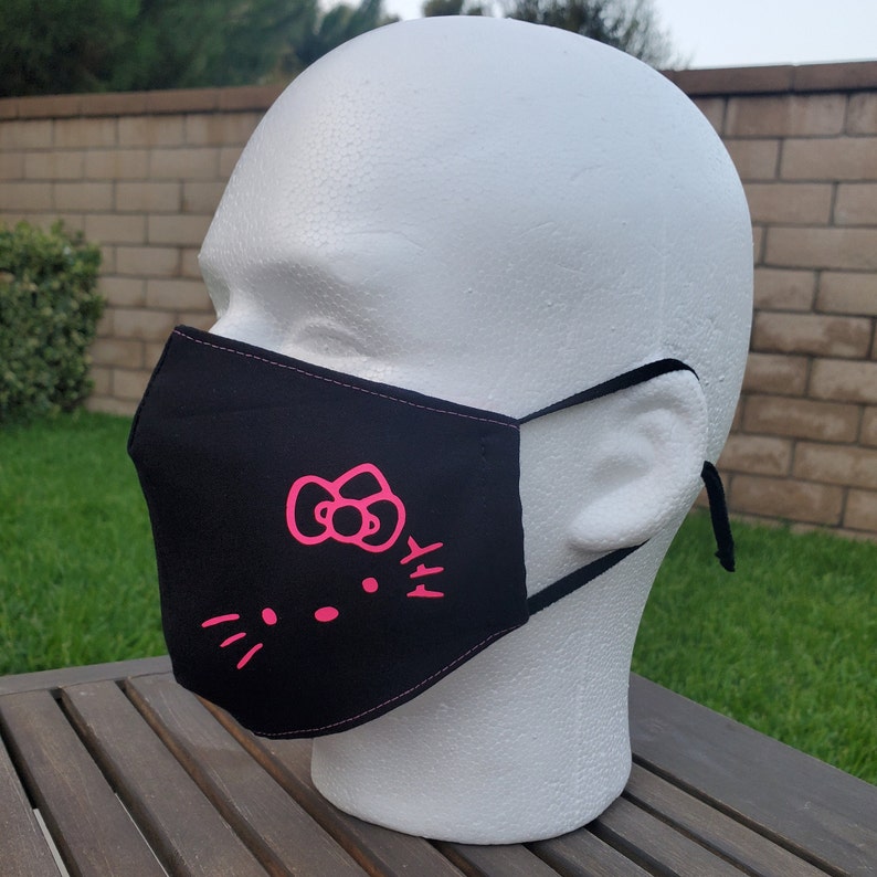 Hello Kitty Face Mask Hello Kitty Mask Cute Face Mask with | Etsy