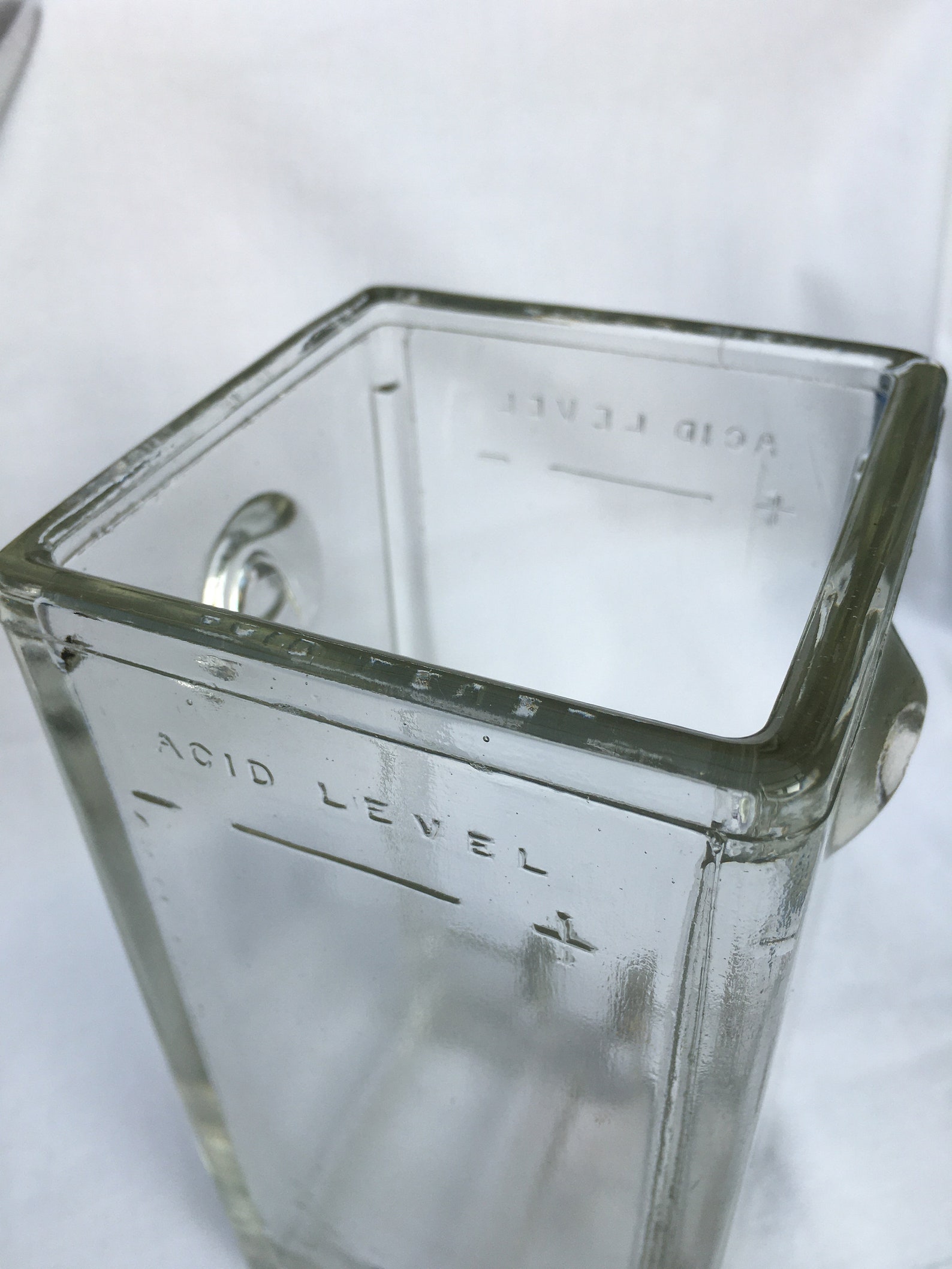 Clear glass battery acid jar / vase Etsy