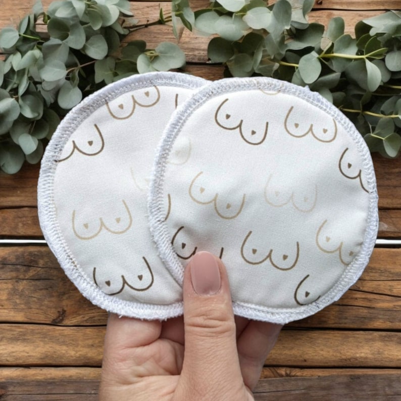 reusable nursing pads, washable breast pad, nursing mom gift, breastfeeding mom gift, baby shower gift for mom, lactation gift for mom to be image 3