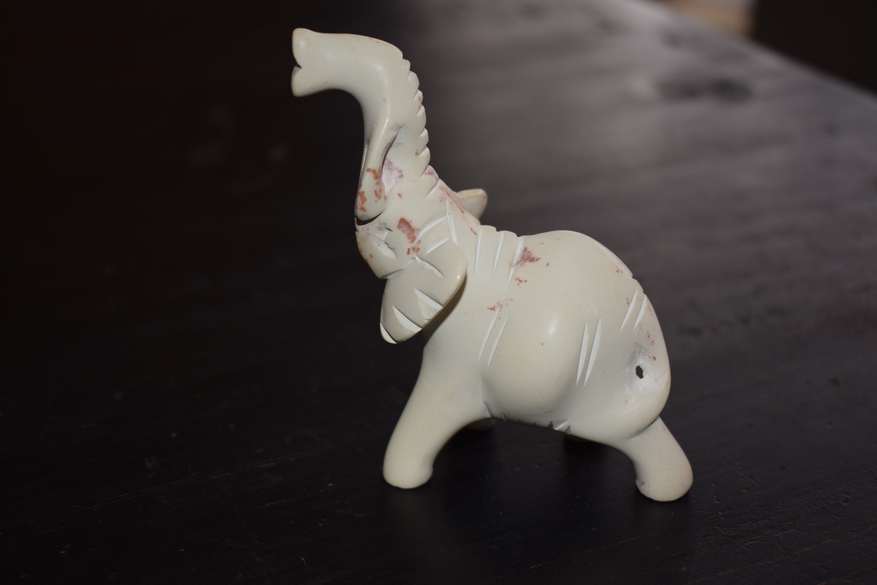 White Elephant Figurine Hand Carved Soapstone Sculpture Etsy