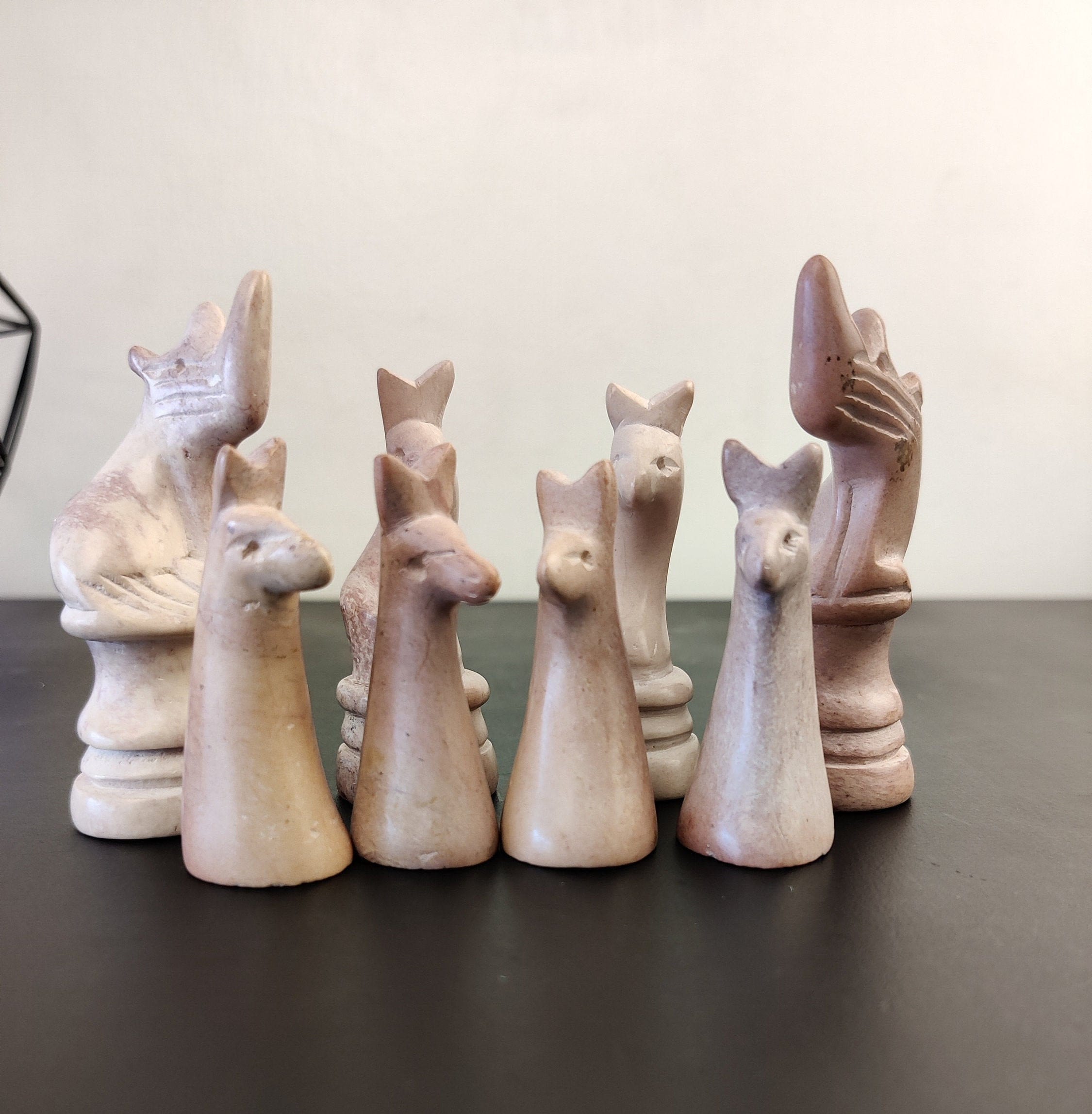 Soapstone Hand-Carved Chess Set - African Maasai Tribe Pieces