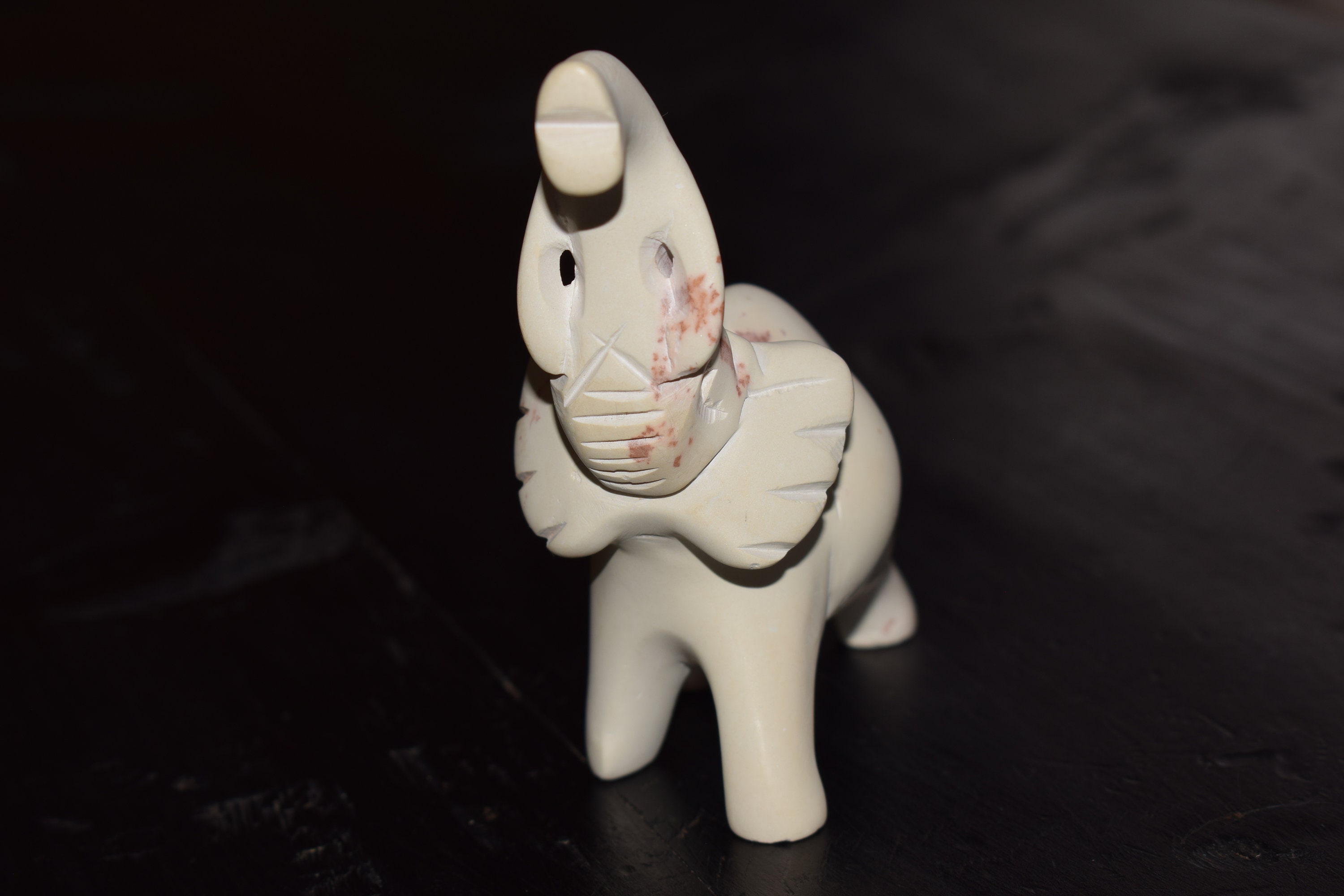 White Elephant Figurine Hand Carved Soapstone Sculpture Etsy