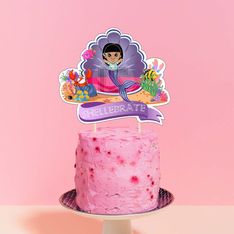 Printable Mermaid Cake Topper Instant Digital Download Etsy Canada