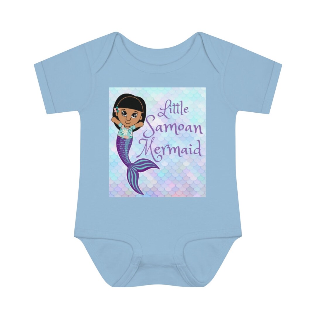 Little Samoan Mermaid Infant Baby Bodysuit, Samoan Baby Onesie, Pacific