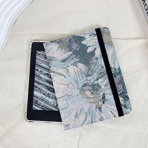 Custodia per Kobo in tessuto con ricamo blu francese retrò, Kobo Clara Colour, Kobo Clara HD, Libra H2O, Kobo Clara BW, Kobo Clara 2E, Libra Colour, Kobo Libra2
