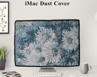 Embroidery fabric iMac dust cover, Studio Display 27" 2022 dust cover, iMac 21.5"/24"/27" dust cover, Custom computer monitor dust cover