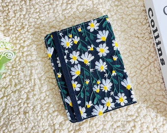 Embroidered white daisy black fabric Kindle case,Kindle 6" 2022 Kindle Paperwhite 11th Gen case,Paperwhite 10th Gen,Kindle Oasis 10th Gen