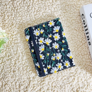 Embroidered white daisy black fabric Kindle case,Kindle 6 2022 Kindle Paperwhite 11th Gen case,Paperwhite 10th Gen,Kindle Oasis 10th Gen image 1