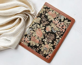 Retro embroidery flower fabric iPad Air 5 2022 iPad 10 2022 iPad 9 case,iPad Pro 11" 12.9'' 2022 iPad Pro 12.9'' 2021 iPad mini 6 case