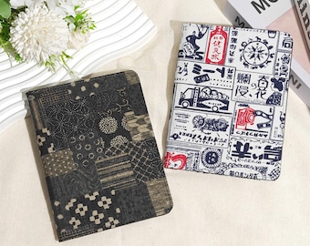 Vintage Japanese-style Fabric Magnetic Detachable E-book Case for Kobo Libra Colour,Tolino Vision 6,Boox Go Color 7,Nook Glowlight 4E Case