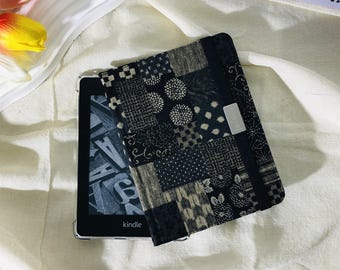 Retro black gray tie-dye fabric case for Kindle 6&quot; 2024,Paperwhite 12th Gen,Paperwhite 11th Gen,personalized Kindle case,Kindle Colorsoft
