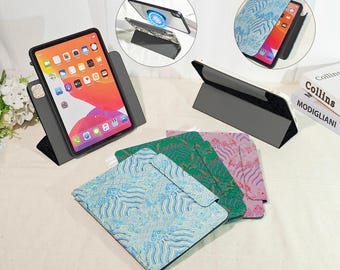 Japanese Style Fabric iPad Case, Magnetic Rotatable Detachable Cover (iPad Air 11", 13", Pro 11")