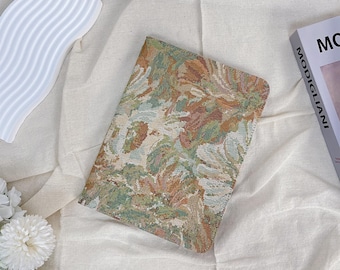 Retro French embroidery fabric iPad case,new iPad Air 11&quot; 13&quot; 2025 iPad A16 iPad Pro 11&quot; 13&quot; 2024 iPad Air 5 Pro 12.9&#39;&#39; iPad 10 mini 7 case