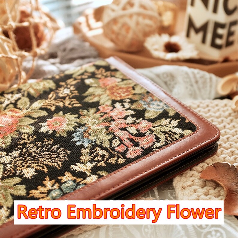 Retro Embroidery Flower Fabric Ipad Air 5 2022 Ipad 10 2022 Etsy