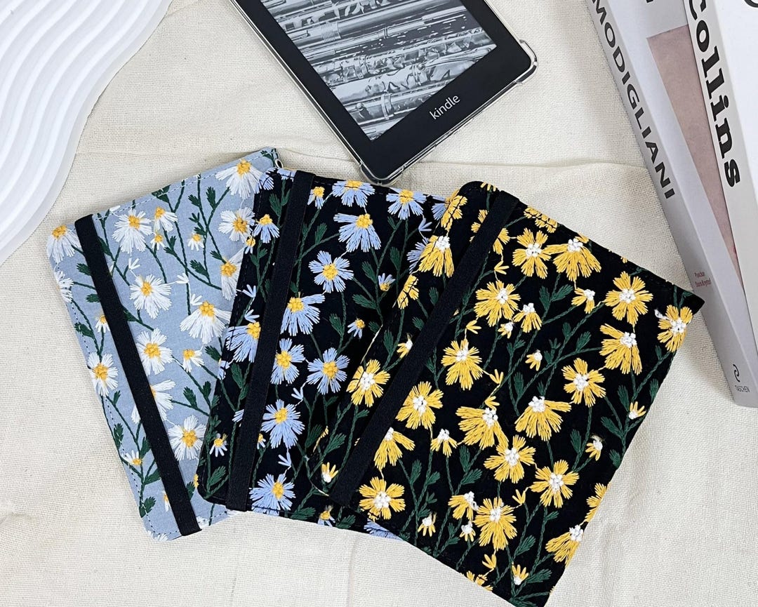 Multiple Styles Embroidery Daisy Fabric Kindle Case,kindle 12th Gen 6 ...