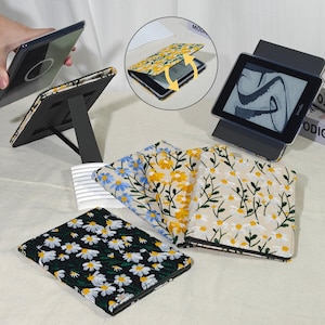 Broderat prästkragetyg, avtagbart magnetiskt roterande Kindle-fodral, automatisk insomning och väckning, för Kindle Paperwhite 12:e, 11:e, 10:e generationen, Kindle 11:e generationen 6"