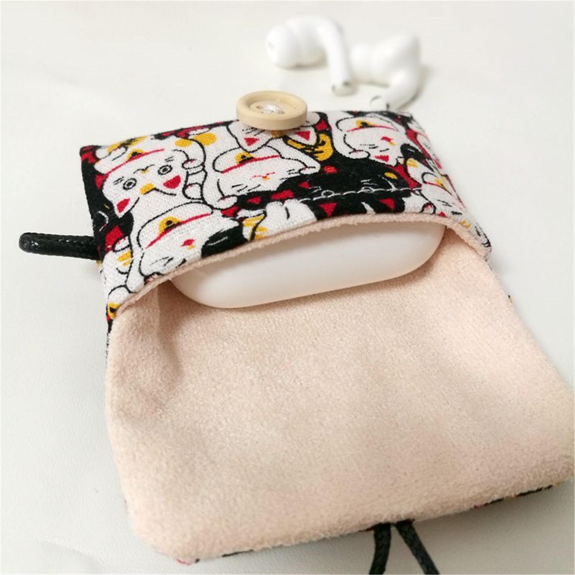 Custom Fabric Airpods Pouch Bagairpods Case With Etsy Singapore