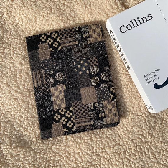 Retro black gray tie-dye fabric iPad case with pencil holder,iPad Air 11" 13" M4,iPad Pro 11" 13" M5,iPad A16 iPad Air 5 iPad mini7 case