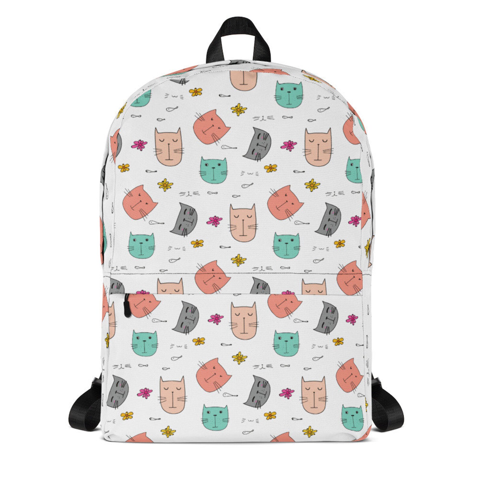 Cute Cat Pattern Backpack Cat Backpack Kid Cat Backpack Etsy