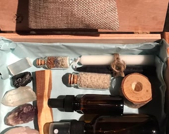 Ritual Kits, Intention Kits, Altar Kits|Hand-broke stones|Less Stress/Self-love/Anti-anxiety version|healing/relaxing positive vibrations